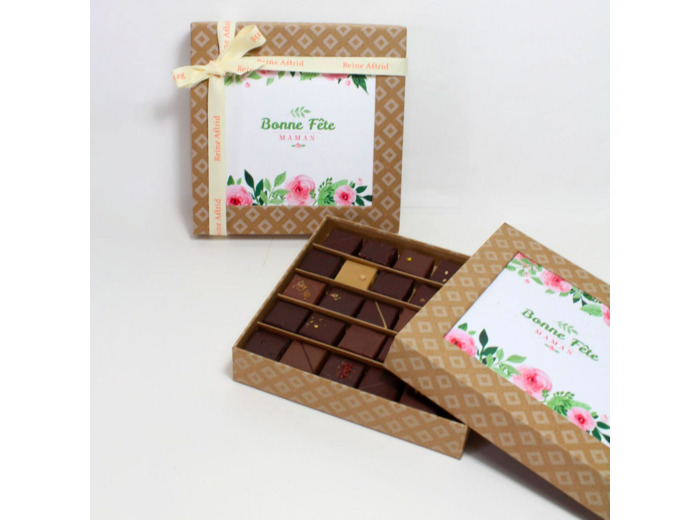 Reine Astrid - Coffret Chocolats Noir  Lait Bonne Fête Maman 25 Chocolats