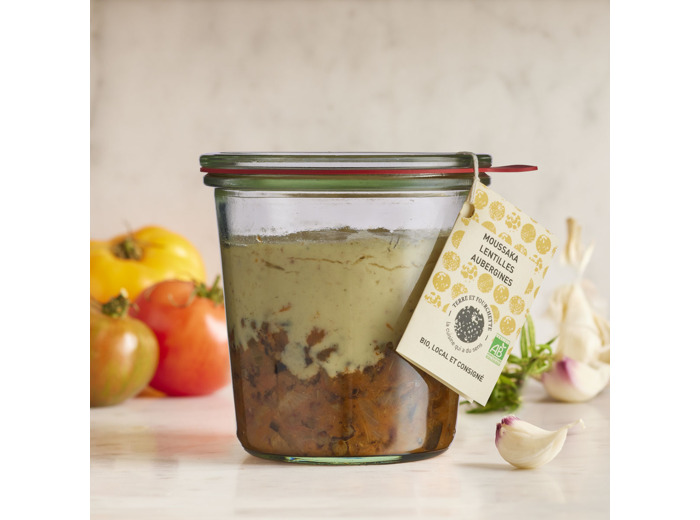 Moussaka de lentilles en bocal