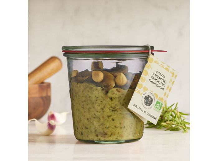 Risotto courgette champignon en bocal