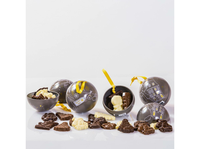 Reine Astrid - Friture de Noël Chocolat Noir, Lait  Blanc Boule de 35g