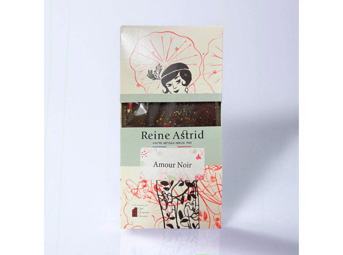 Reine Astrid - Tablette Chocolat Noir Fruitée Amour Noir 75g