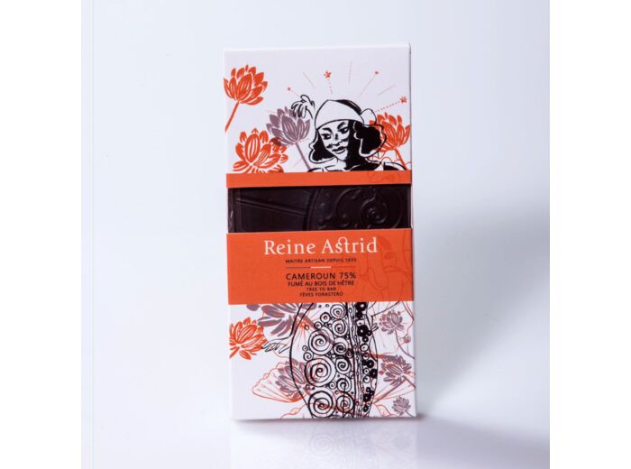 Reine Astrid - Tablette Chocolat Noir 75% Pure Origine Cameroun Fumé 75g