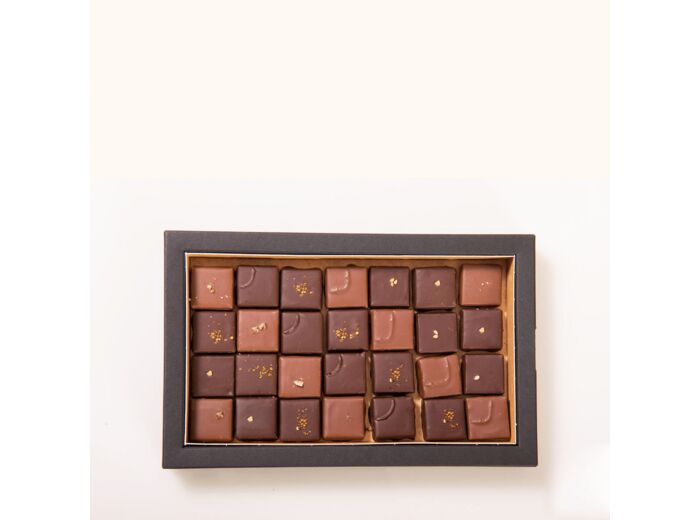 Reine Astrid - Assortiment Chocolats ephémères Noir amp; Lait Noël 28 chocolats - 180g