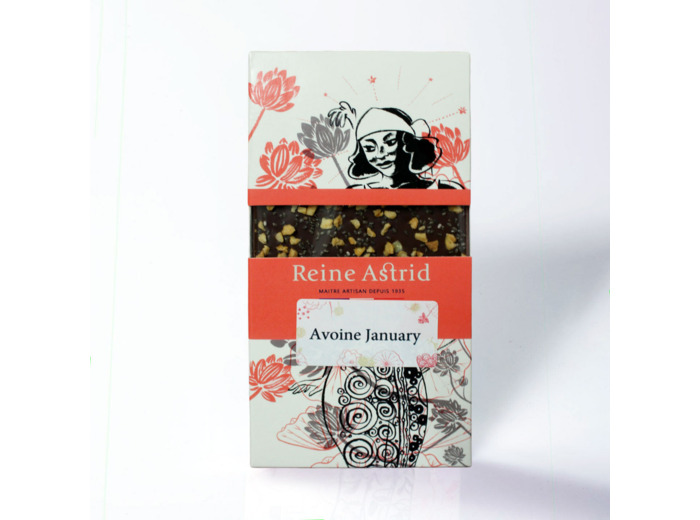 Reine Astrid - Tablette Chocolat Noir Avoine 75g