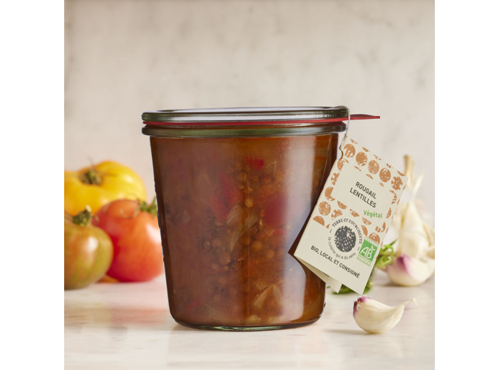 Rougail lentilles en bocal