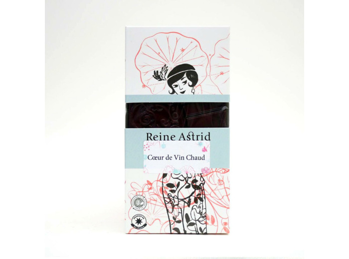Reine Astrid - Tablette Chocolat Noir 65% Cameroun Cœur Vin Chaud 75g