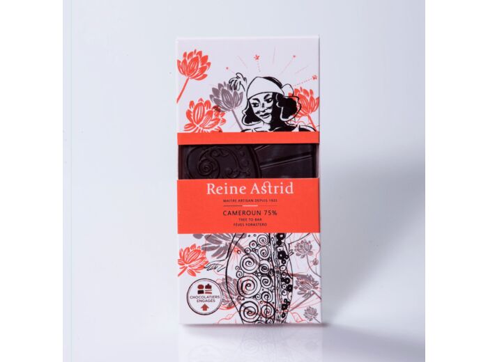 Reine Astrid - Tablette Chocolat Noir 75% Pure Origine Cameroun 75g