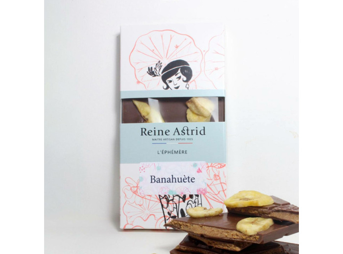 Reine Astrid - Tablette Chocolat Lait 40% Cacahuète Banane La Banahuète 75g