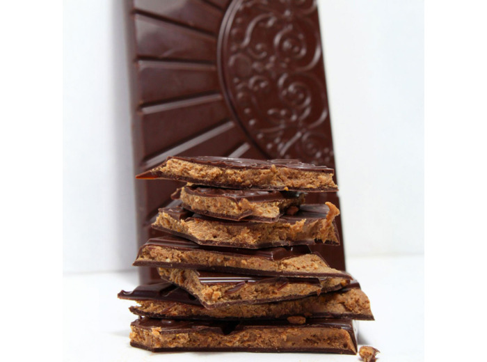 Reine Astrid - Tablette Chocolat Noir 66% Praliné Cacahuète La Pirouette 75g