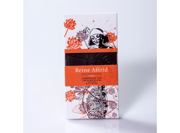 Reine Astrid - Tablette Chocolat Signature Noir Cameroun 75% Fumé 75g