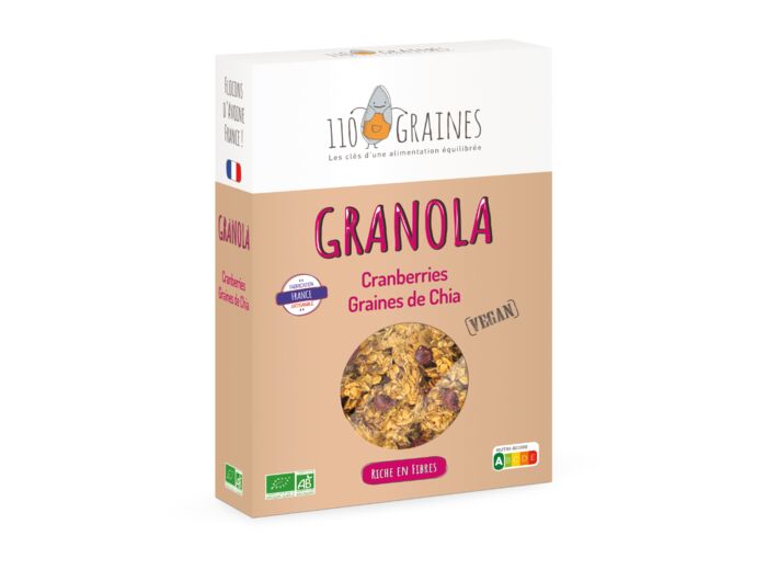 Granola Cranberries Graines de chia Bio