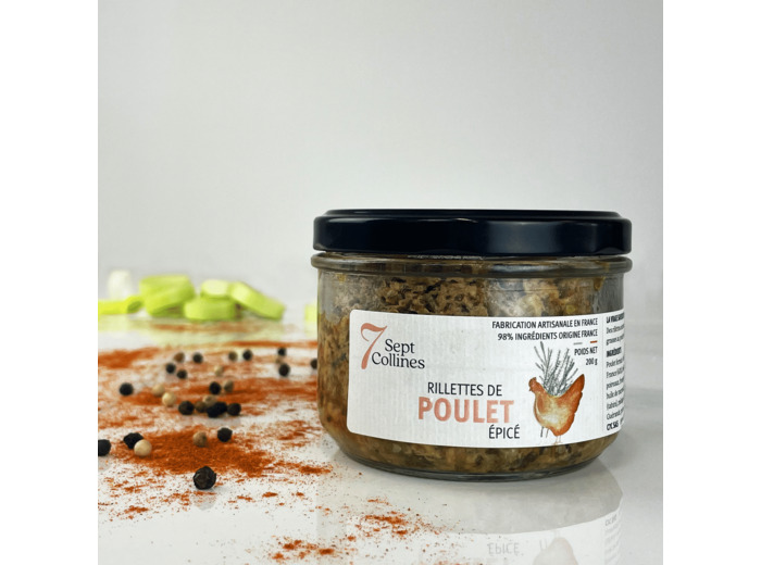 Rillettes de poulet épicé - 200g