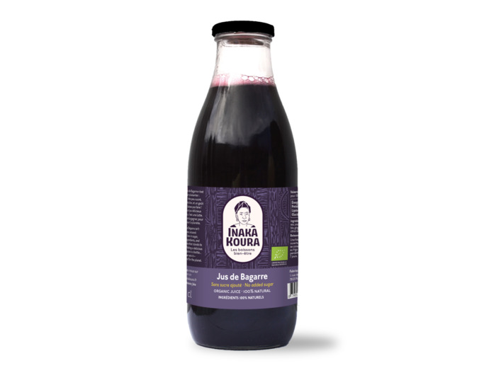 6x Jus de Bagarre - Ananas Hibicus Gingembre - bio, prêt à boire, sans sucre ajouté, en bouteille verre de 50cl