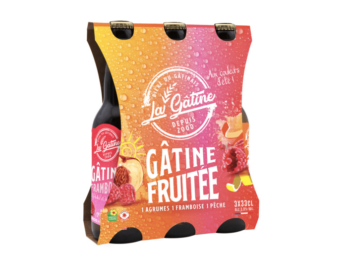 Gâtine Fruitée Pack 3x33 cl avec 1 Framboise 1 Agrumes 1 Pêche