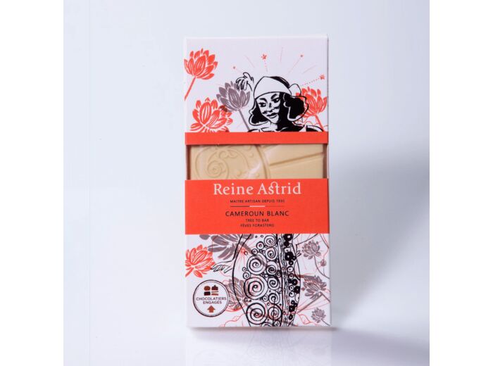 Reine Astrid - Tablette Chocolat Blanc Pure Origine Cameroun 75g