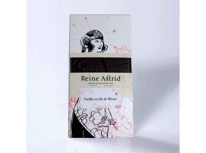 Reine Astrid - Tablette Chocolat Noir Rhum 75g