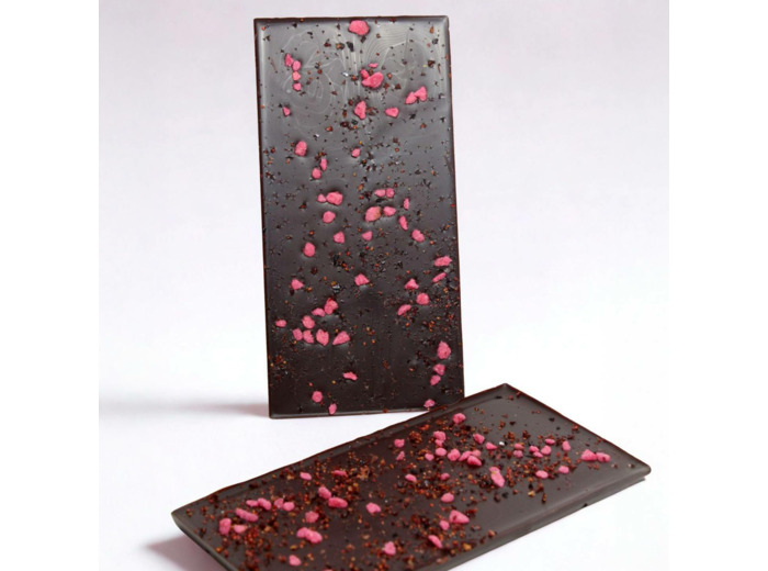 Reine Astrid - Tablette Chocolat Noir 75% Vanuatu Fraise  Rose 75g