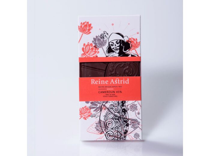 Reine Astrid - Tablette Chocolat Lait 45% Pure Origine Cameroun 75g