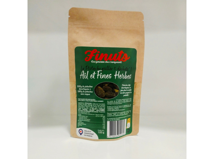 Pistaches Décortiquées Grillées à l'Ail & aux Fines Herbes 80g