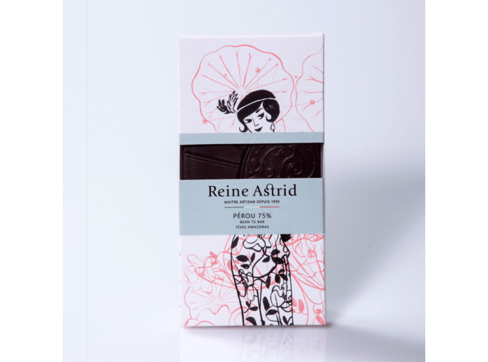 Reine Astrid - Tablette Chocolat Noir 75% Pure Origine Pérou 75g