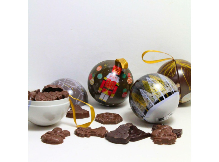 Reine Astrid - Friture de Noël Chocolat Noir, Lait  Blanc Boule de 35g