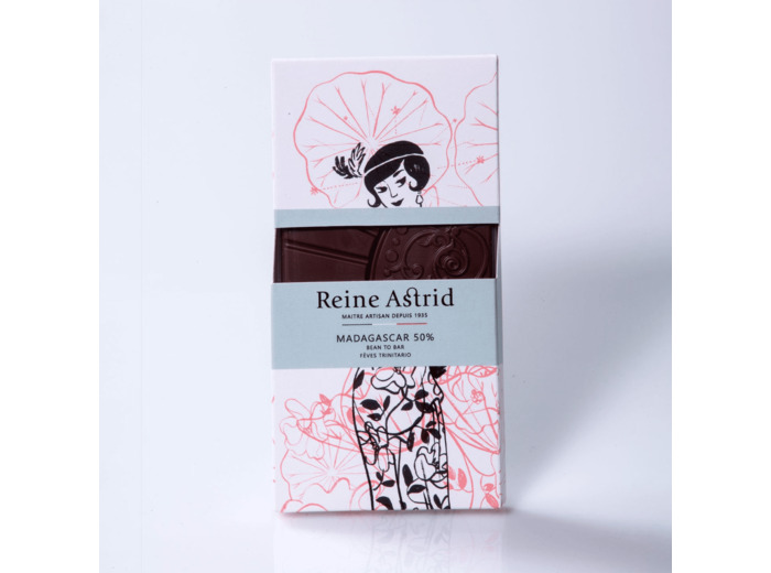 Reine Astrid - Tablette Chocolat Lait 50% Pure Origine Madagascar 75g