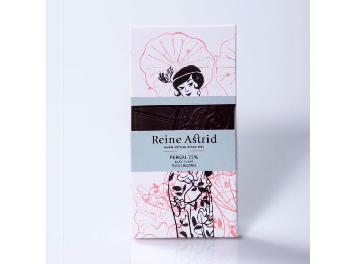 Reine Astrid - Tablette Chocolat Noir 75% Pure Origine Pérou Bio 75g