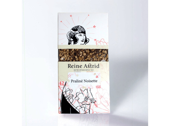 Reine Astrid - Tablette Chocolat Fourrée Lait Praliné Noisette 90g